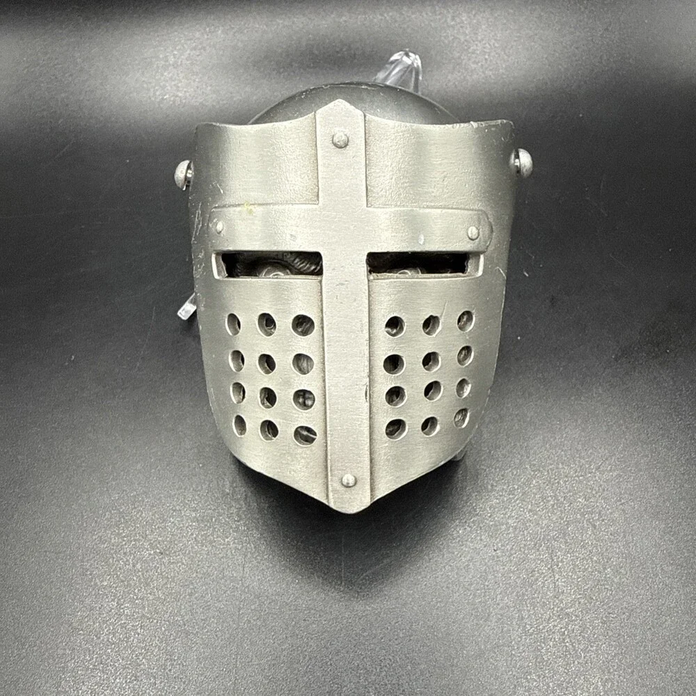 Skull Knight Helmet Belt Buckle Pewter Gothic Biker Punisher Medieval 1.5